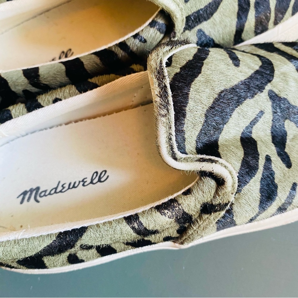 Madewell Sidewalk Slip-On Sneakers 6 Zebra Calf Hair Shoes - Picture 9 of 11